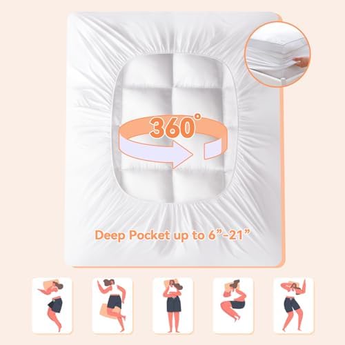 Topllen Twin XL Mattress Topper for Back Pain Relief