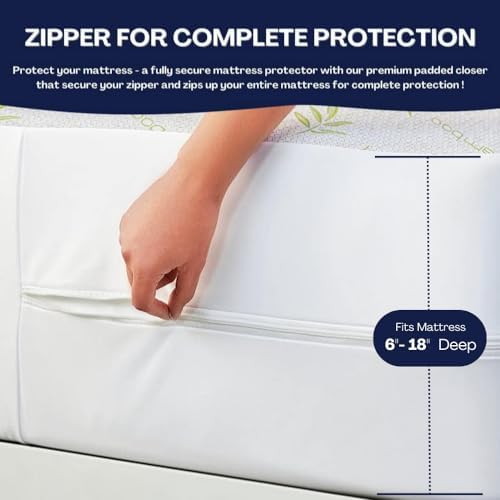 DreamField Linen Bamboo Mattress Protector Queen Size
