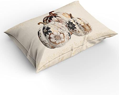 LooPoP California King Duvet Cover Set with Flower Pumpkin Design