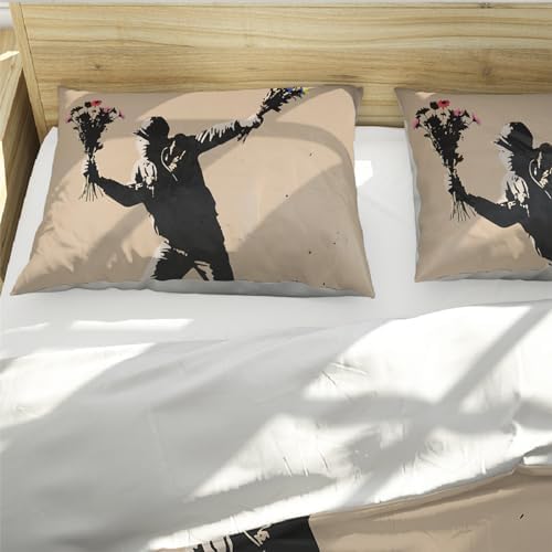 MUKULING Graffiti Theme Duvet Cover Set 3 Pieces Twin XL