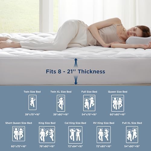 Bedsure King Mattress Pad - Quilted 78x80 Inches Protector