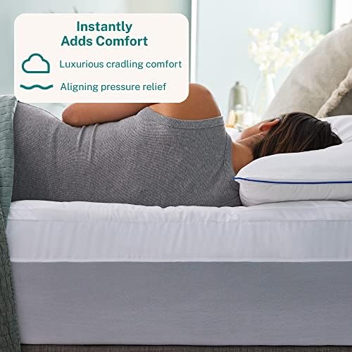 Sleep Innovations Dual Layer Memory Foam Mattress Topper Queen Size