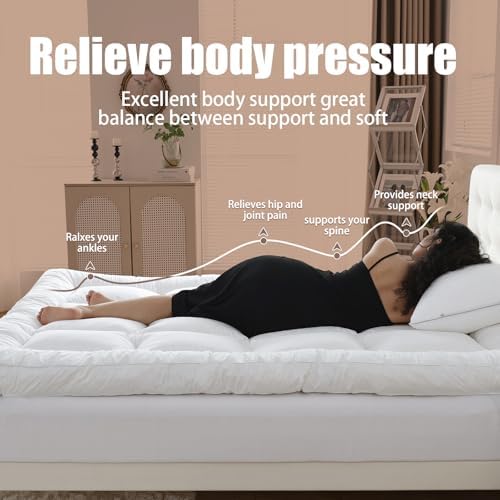WhatsBedding 4 Inch Queen Memory Foam Mattress Topper
