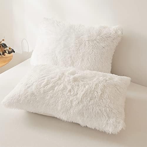 Fluffy White Comforter Set Twin Size 2 Pieces