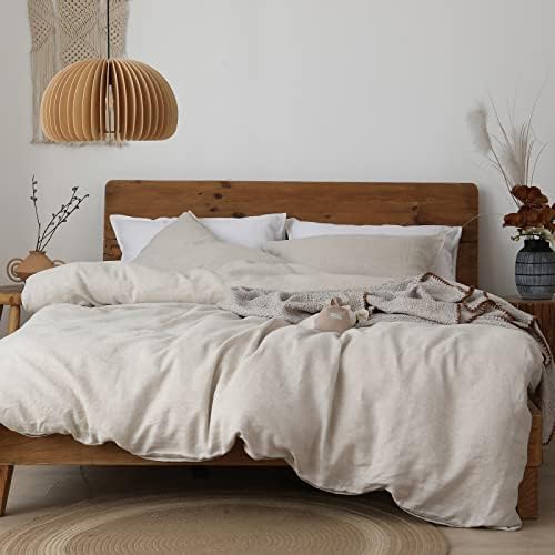 XZ XIFA Linen Duvet Cover Set Queen 3pc