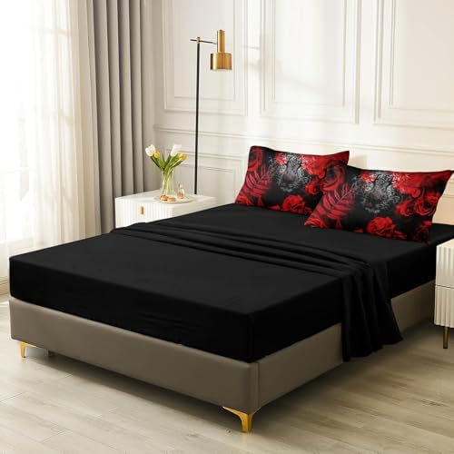 Bedbay Red Rose Leopard Comforter Set Cal-King