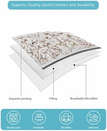 TocaHome Summer Quilt Twin XL Set with 2 Pillowcases