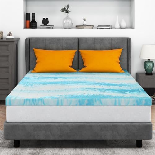 IULULU 3 Inch Gel Memory Foam Queen Mattress Topper