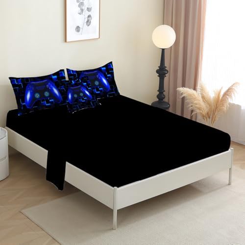 PALENVILI Boys Gamer Comforter Set 6 Pieces Twin Blue 1