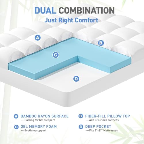 VALUXE Dual Layer 3 Inch Mattress Topper Full Size