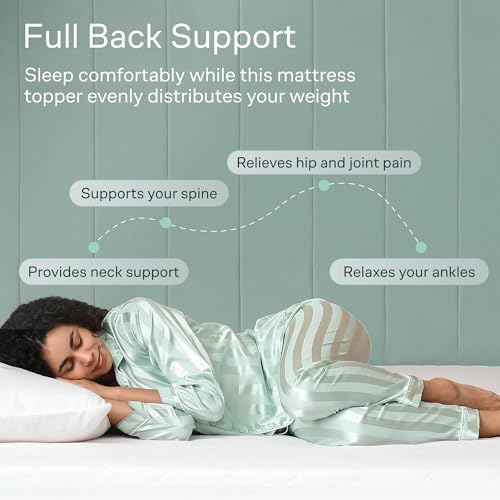 Cloud-Like Full Mattress Topper - 100 Cotton for Back Pain Relief