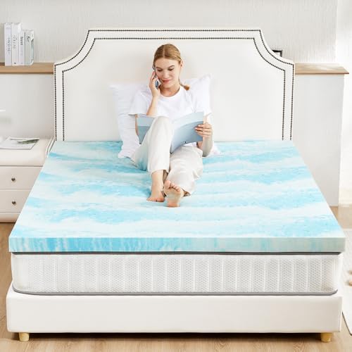 Sweetcrispy King Mattress Topper 2 Inch Cooling Foam Pad