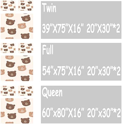 CVHouse Kawaii Bear Bed Sheet Set Queen Size