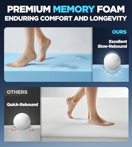 Biteany Dual Layer Mattress Topper Queen for Pain Relief and Support