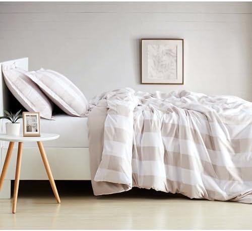 TRULY SOFT Everyday Buffalo Plaid Khaki Duvet Set