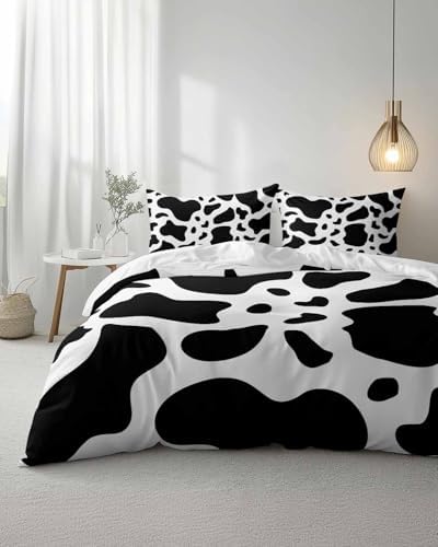 LooPoP Cow Print Duvet Cover Set 3 Piece