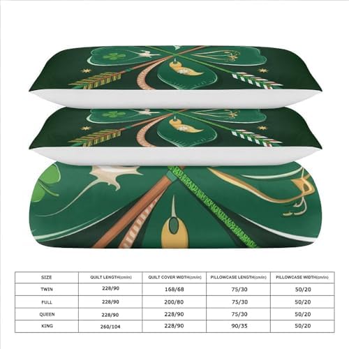 GAWEKIQE St Patricks Day Duvet Cover Set Queen Size