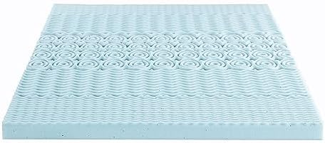 Mellow 4 Inch 5-Zone Memory Foam Mattress Topper Twin XL Blue