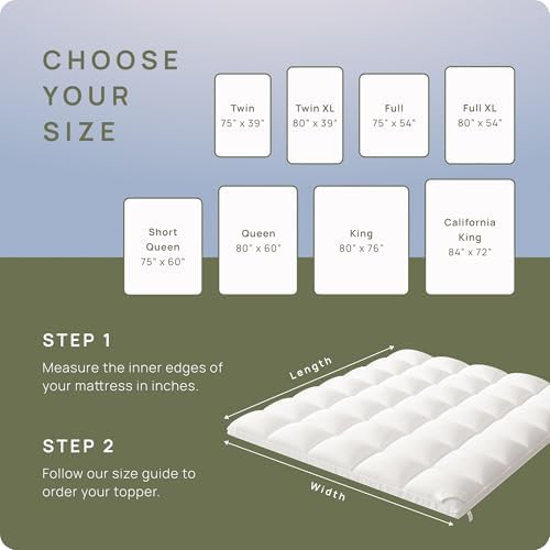 Extra Thick Mattress Topper King - Back Pain Relief Cloud-Like Comfort