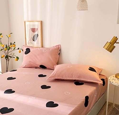 Girls Cute Heart Pattern Fitted Sheet Set Queen Size