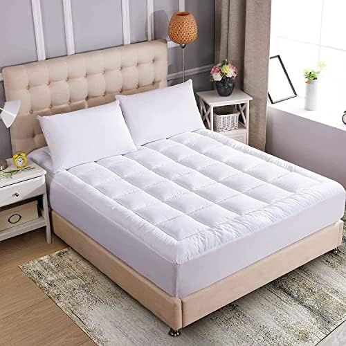 WhatsBedding Waterproof Queen Mattress Pad with Pillow Top