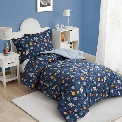 PPOLCA Queen Space Bedding Set for Boys 3 pcs
