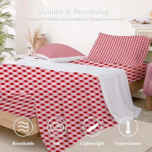 Shrahala 4-Piece Microfiber Bed Sheet Set with Deep Pockets 1