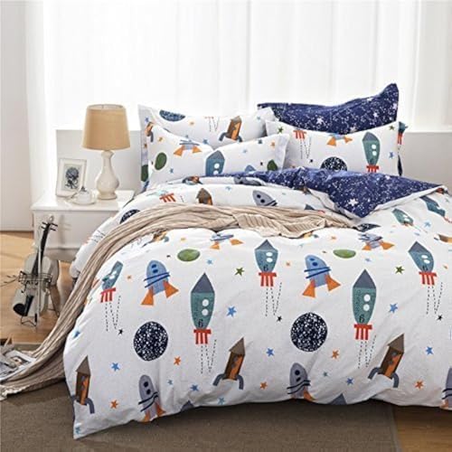 Brandream Twin Kids Bedding Set 3-Piece Space Galaxy