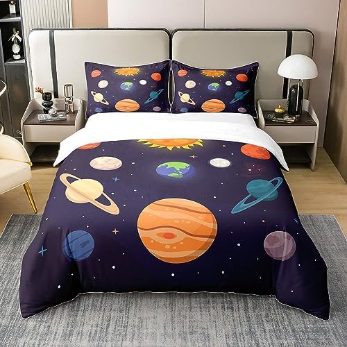 Solar System Duvet Cover Set Twin 100 Cotton