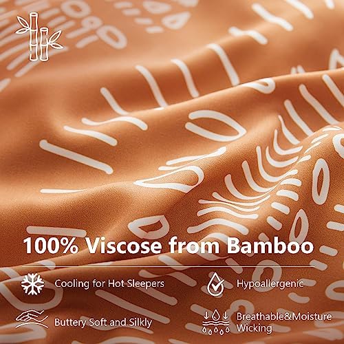 SimpleOpulence Boho Cooling Duvet Cover Set - King Size Rust