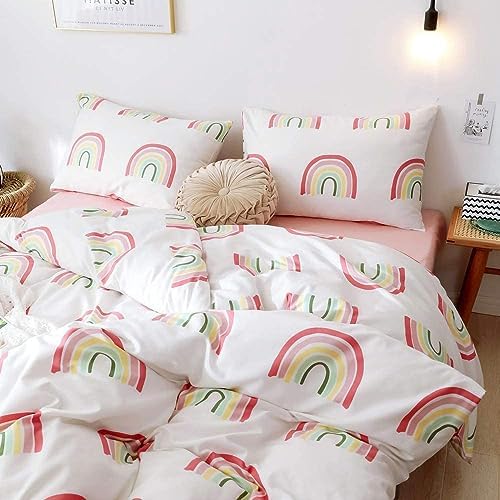 AMWAN Rainbow Duvet Cover Set Queen Kids