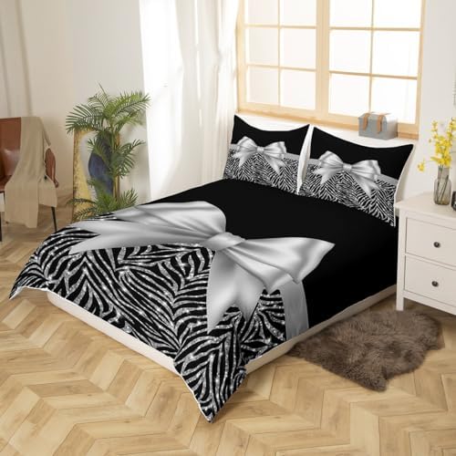 Feelyou Silver Glitter Duvet Cover Twin Set 1
