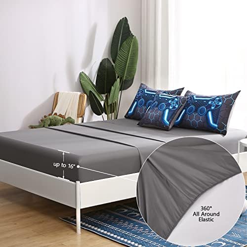 Keyroal 6Pcs Gaming Themed Comforter Set Twin Size