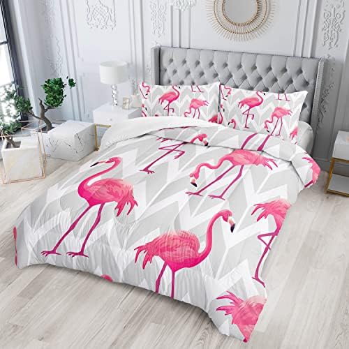Flamingo Comforter Set for Kids and Adults Full Size