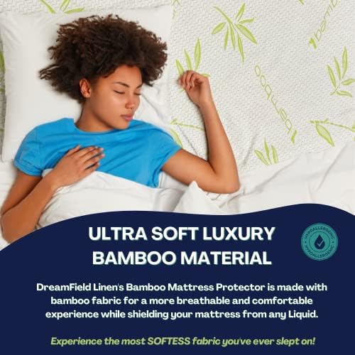 DreamField Linen Bamboo Mattress Protector Queen Size
