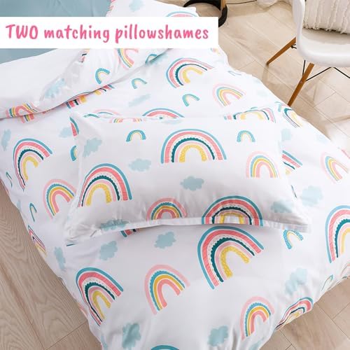 Kids Rainbow Cloud Duvet Cover Set 3Pcs Full Size