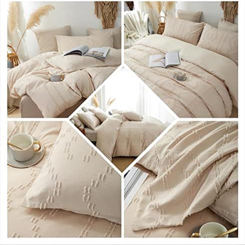CinYana Boho Duvet Cover Set 5 Piece Shabby Chic King Size