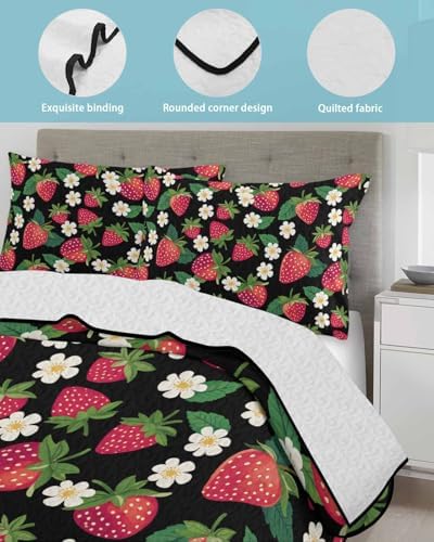 Stongaro Twin XL Strawberry Comforter Set 3 Pieces 1