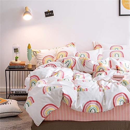 AMWAN Rainbow Duvet Cover Set Queen Kids