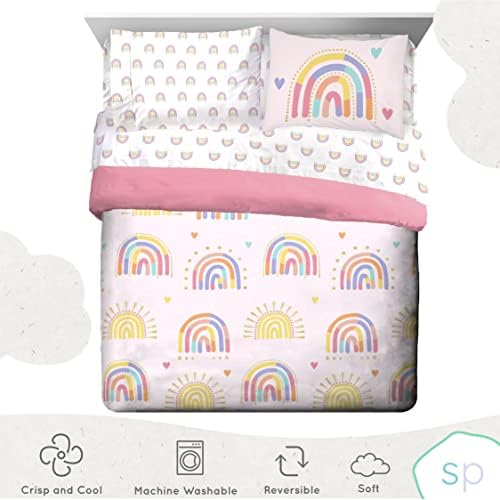 Saturday Park Doodle Rainbow Queen Bed Set - 7 Piece 100 Organic Cotton