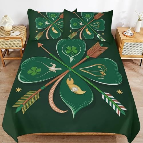GAWEKIQE St Patricks Day Duvet Cover Set Queen Size