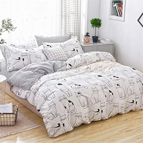 Cats Duvet Cover Set Queen 100 Cotton Reversible