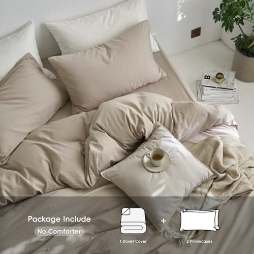 MooMee King Duvet Cover Set 100 Washed Cotton Twill Fabric