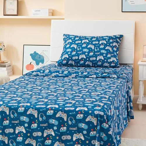 Kids Bed Sheet Set with Game Controller Print