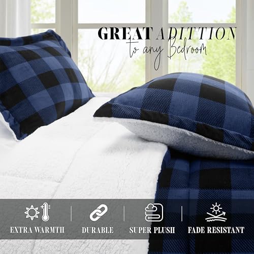 Elegant Comfort 3-Piece Buffalo Plaid Comforter Set