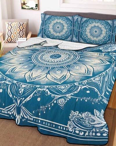 Stongaro Quilt Twin XL Navy Blue Set 3 Pieces Lightweight Bedding