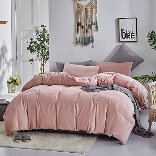 Pink Velvet Comforter Set Cal King 3Pcs
