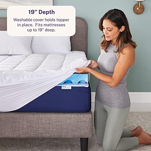 Sleep Innovations Dual Layer Memory Foam Mattress Topper Queen Size