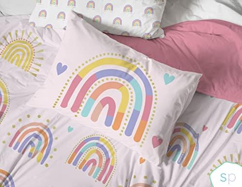 Saturday Park Doodle Rainbow Queen Bed Set - 7 Piece 100 Organic Cotton