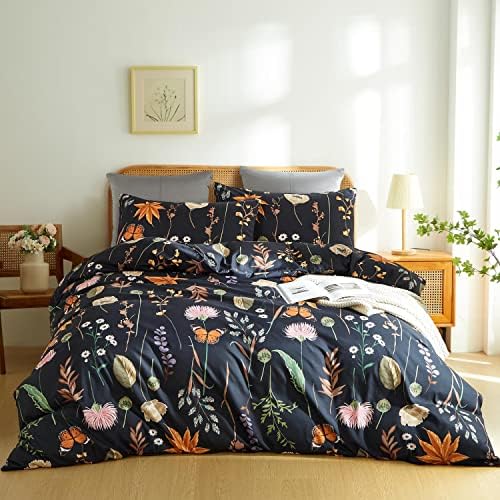 CoutureBridal Floral Duvet Cover Set California King 3Pcs 1